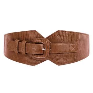 Tan Textured Waistband Belt